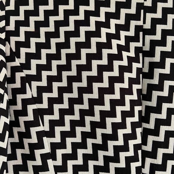 Donna Rae NY Dress Coat Black & Cream Chevron Pattern Women's Size 12 (#S109) - Picture 7 of 8